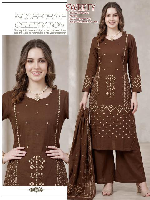 Desi kudi 3pcs print cotton kurti wholesale surat